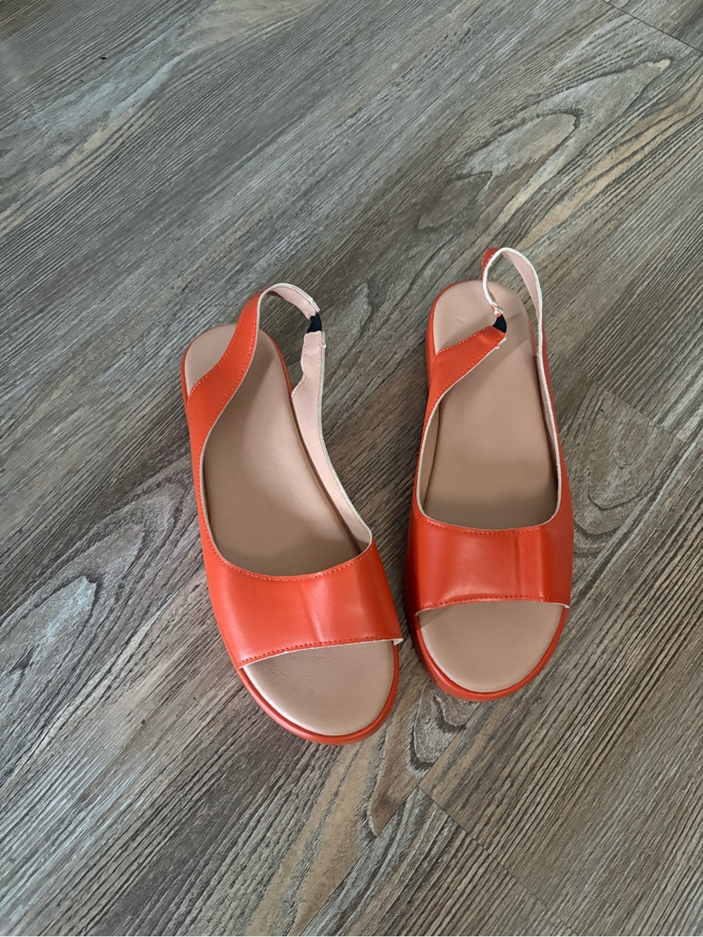 Women's Orange Slingback Open-Toe Sandals